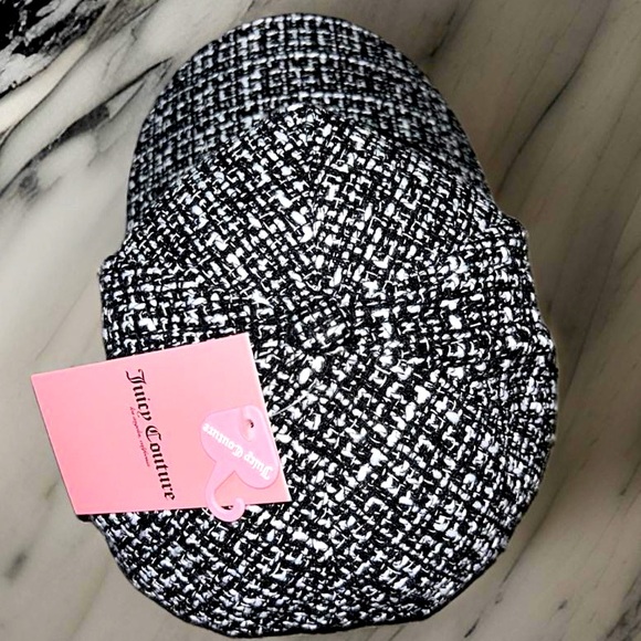 COPY - Juicy Couture Houndstooth Black and White Tweed Baseball Cap new with ta… - Picture 4 of 10